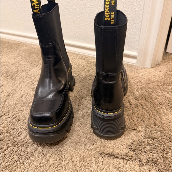 Dr. Martens Corran Chelsea Black Leather Boots with Yellow Stitching - Picture 3 of 3